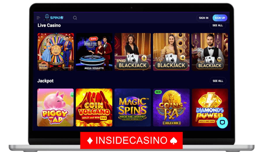 spinjo live casino games
