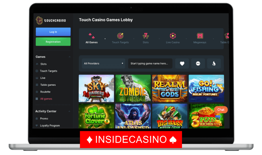 touch casino games lobby