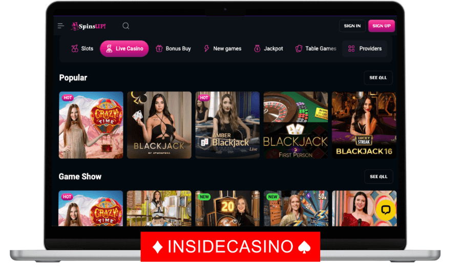 live casino games at spinsup