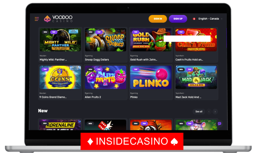 voodoo casino top games